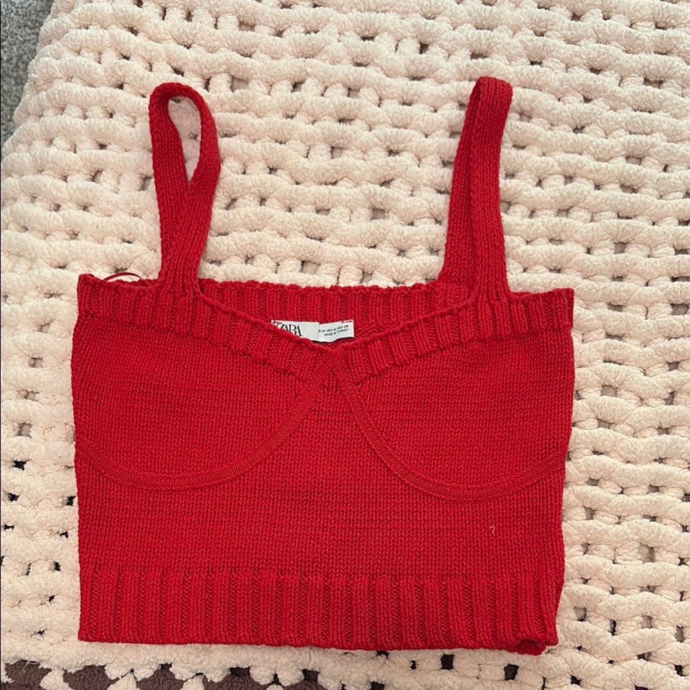 Zara Red Knit Tank Top